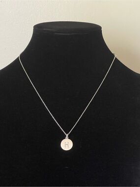 kate spade Silver Initial 'H' Disc pendant  Necklace One in a million